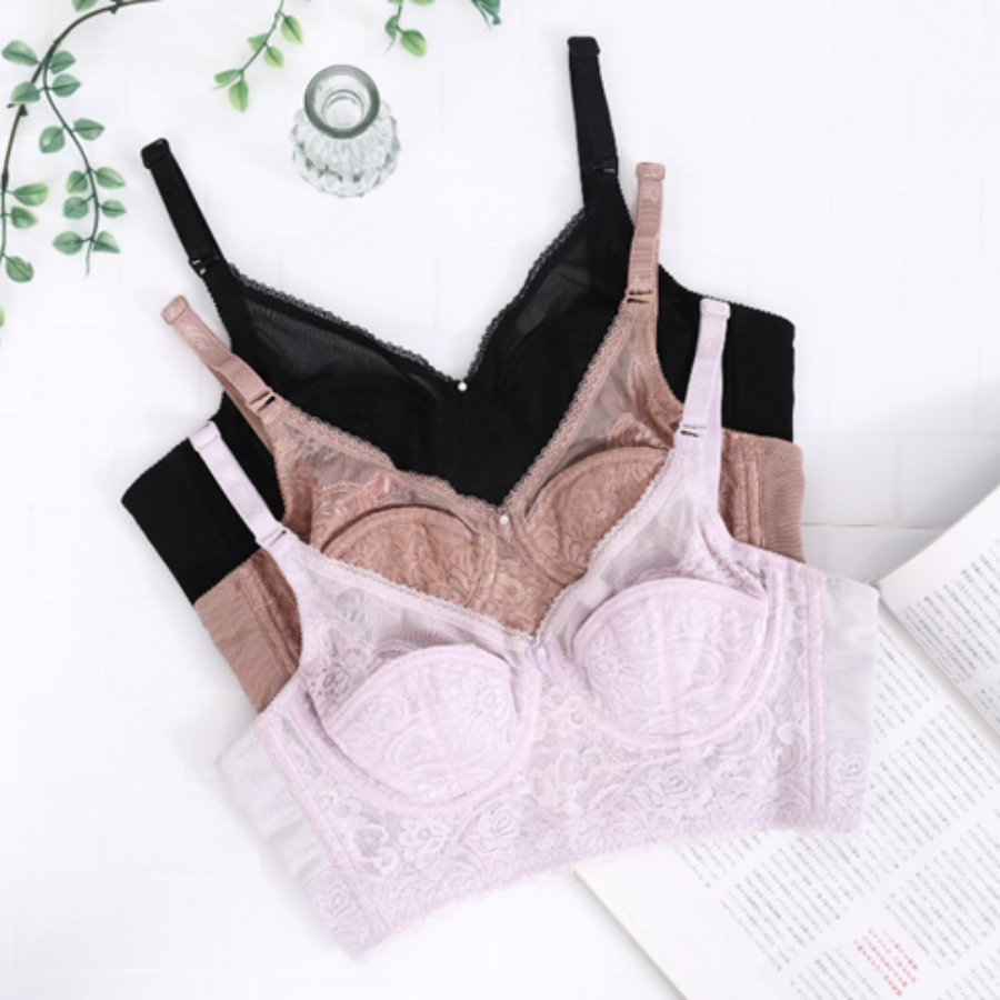 ＥｌｅＭｏｉ エレモア セミロングブラジャー／パープル・ブラック・モカ（カラー３色）