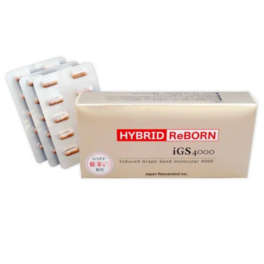 ハイブリッドリボーン／ｉＧＳ４０００ レスベラ　（３０カプセル）特許成分 催芽ブドウ種子・ＧＳＰＰ高配合