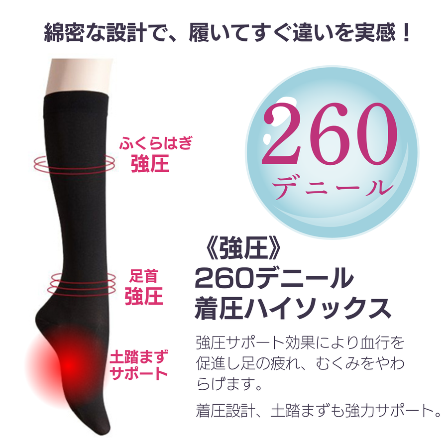 ＥｌｅＭｏｉ エレモアスリム ハイソックス（カラー全５色）２６０デニール