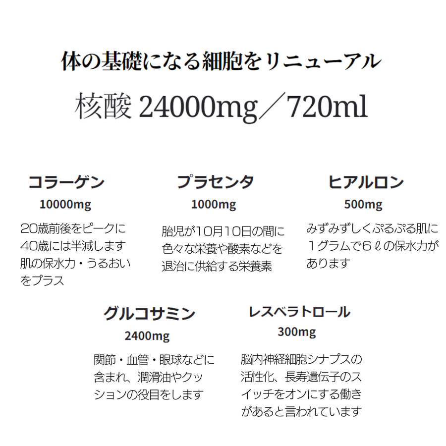 水溶性核酸ドリンク ＣＥＬＬＢＥ セルビー（７２０ｍｌ）核酸入りエイジングケアドリンク