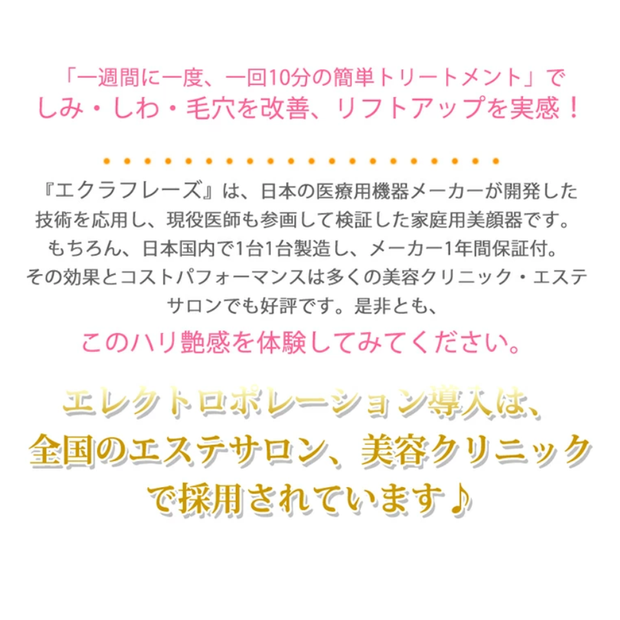 ＥｌｅＭｏｉ エレモア エクラフレーズ／エレクトロポレーション・ＥＭＳ搭載美顔器