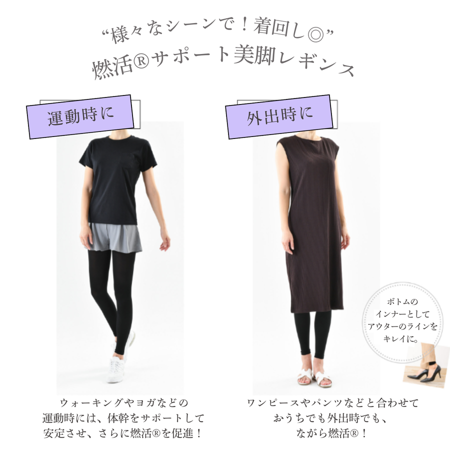 Ｂｅ-ｆｉｔ ビーフィット 燃活サポート美脚レギンス／光電子®繊維（ブラック）