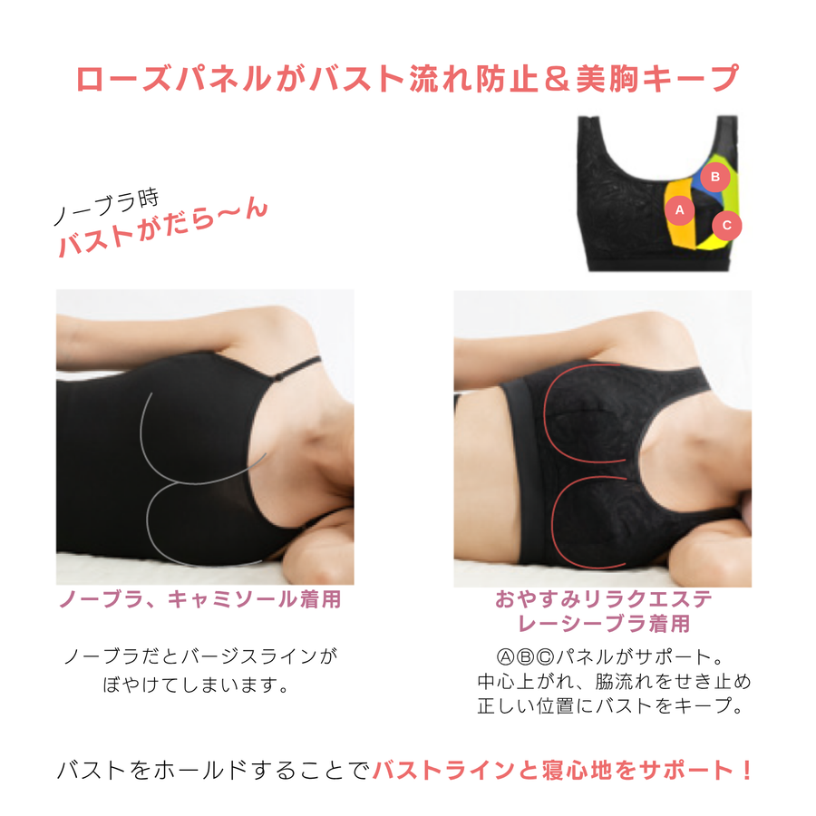 Ｂｅ-ｆｉｔ ビーフィット おやすみリラクエステ レーシーブラ／光電子®繊維（ブラック）