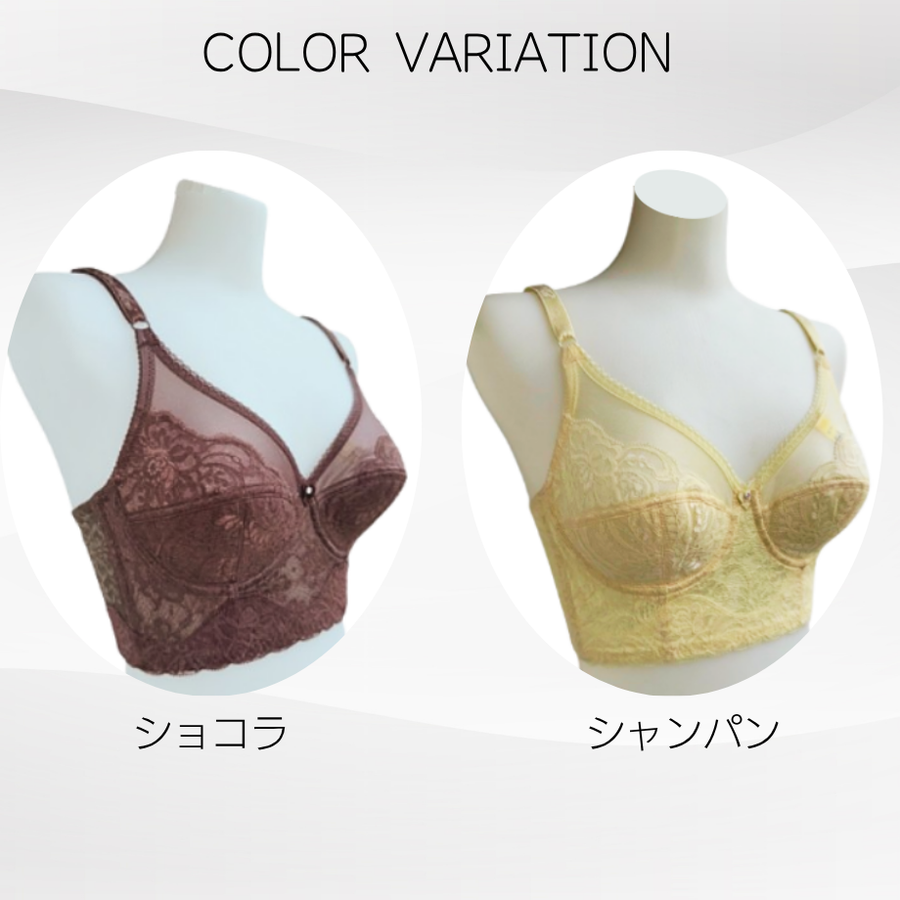 ＥｌｅＭｏｉ エレモア セミロングブラジャー／シャンパン・ショコラ（カラー２色）