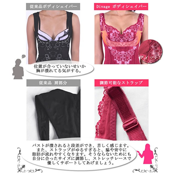エルローズ　Divage　ディヴァージュ　ボディシェイパー（カラー３色）　ＮＥＷ　補正下着・光電子繊維・下腹・背筋ボディスタイル
