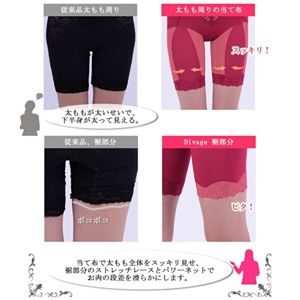 エルローズ　Divage　ディヴァージュ　ロングガードル（カラー３色）　ＮＥＷ　補正下着・光電子繊維・太もも・ヒップウエスト・シルエット