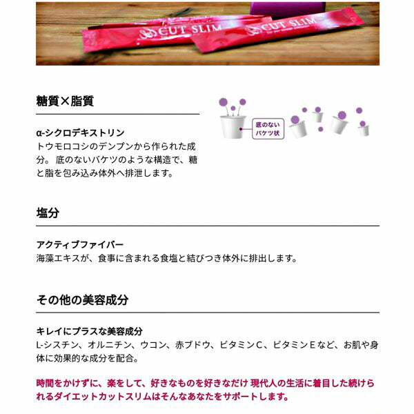 ＣＵＴ ＳＬＩＭ カットスリム （３０包） 糖質脂質 塩分 カット 炭水化物 吸収 海藻エキス 減塩腸内 ダイエット