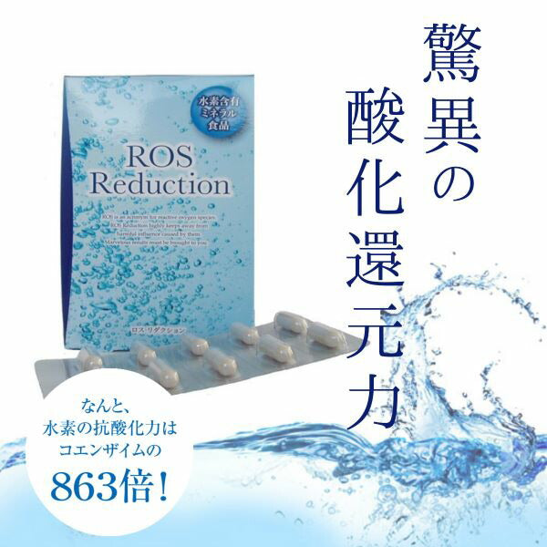 ロス リダクション／ROS Reduction水素含有ミネラル食品 （６０カプセル） マイナスイオン シリカ ミネラル 水素含有活性酸素 マイクロクラスター 高濃度