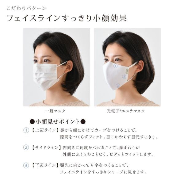 Ｂｅｆｉｔビーフィット 光電子(R)エステマスク 同色２枚組 （カラー全３色）  フリーサイズ マスク 機能性 二層構造 フェイスライン すっきり 肌触り 快適 クラボウ 防臭 消臭 吸湿 小顔 フ ット シャープ 呼吸 目元 口元 エルローズ