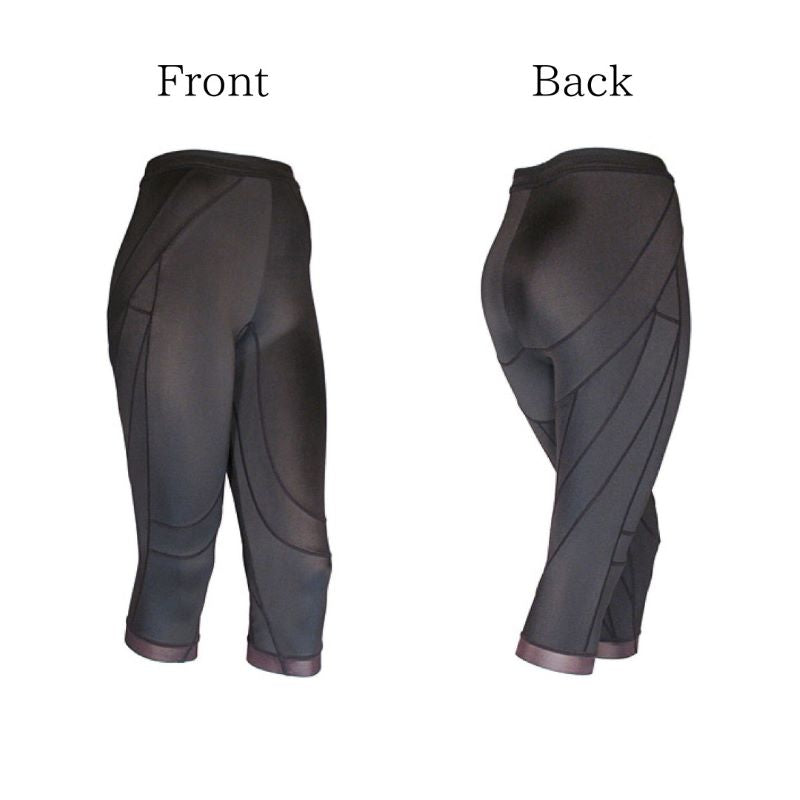 美脚セレブ チェンジウォーク 七分丈スパッツ （ブラック）美脚 特許テーピング 歩行サポート スパッツ 膝 脚 関節骨盤 太もも Ｏ脚 年齢 筋肉 内転筋 内旋筋 股関節重心 筋収縮 速乾 ふらつき