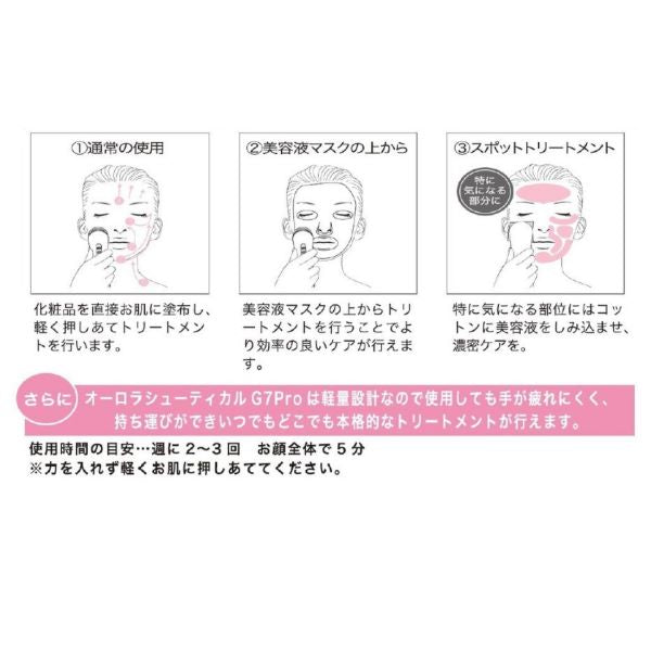 ラメンテ オーロラシューティカルG7Pro超音波 イオン導入 イオン導出 赤外線 ソニック美容クレンジング トリートメント