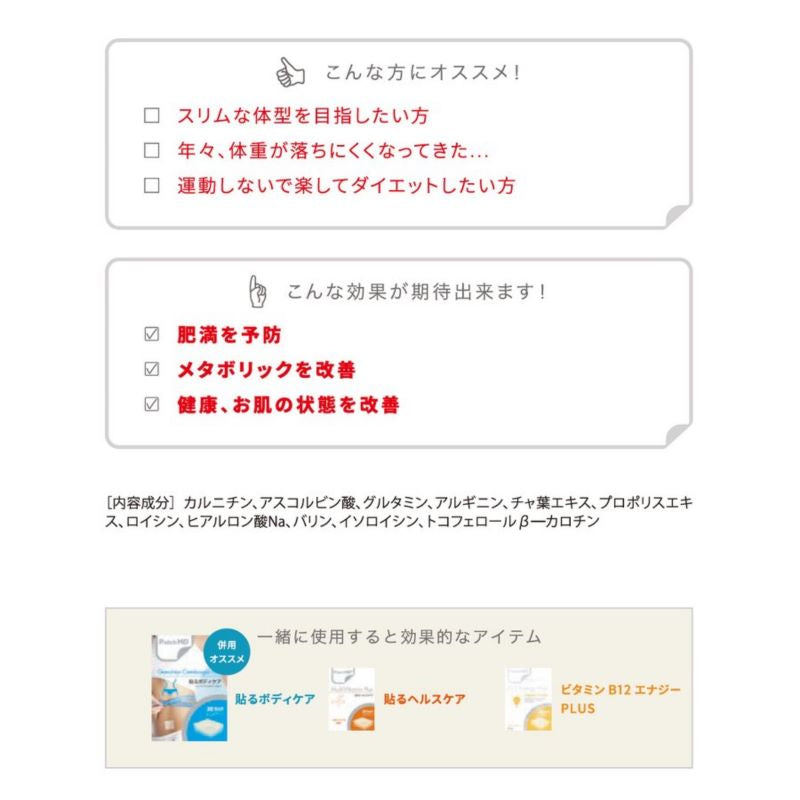 PatchパッチＭＤ貼るバーンBurnPlus（３０枚入り）ネコポス対応 日本仕様 脂肪燃焼 バーン ダイエットカロリー 消費 運動 スリム