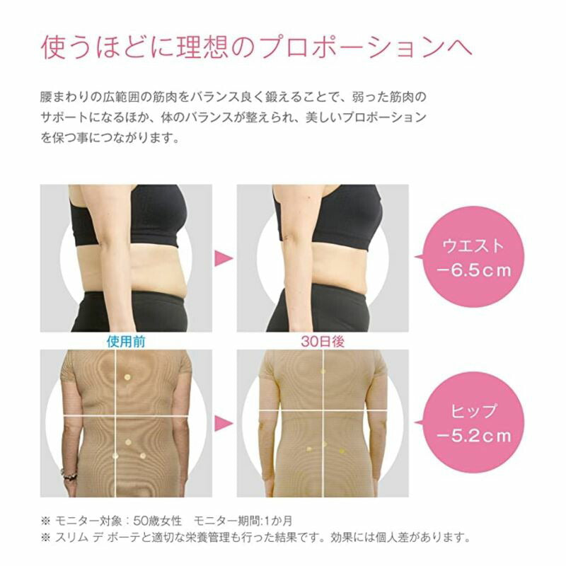 スリムデボーテ　ＥＭＳ美容機器　（ピンク）　ホームケア腰まわり 骨盤 歪み コンパクト ウエスト ヒップ 筋肉 脂肪 運動