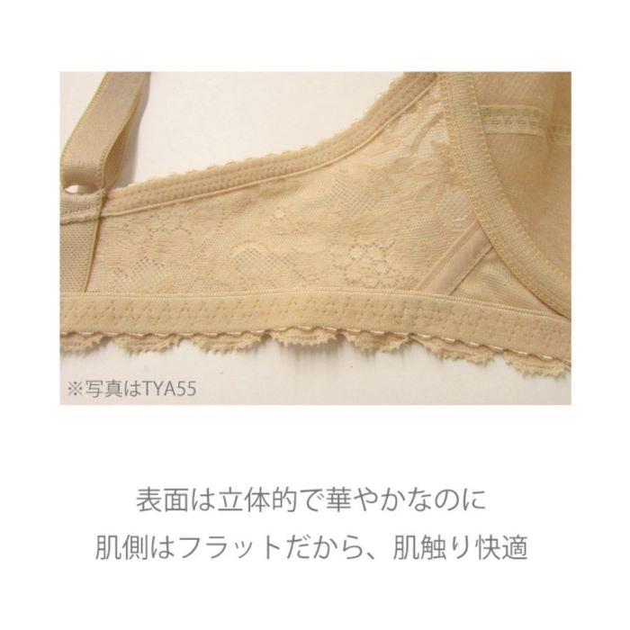 タムラ  総ストレッチレース  ワイヤー入り  背付フルカップブラジャー（ベージュ） Ｂ〜Ｄカップ ミディアム補正 レース ボディメイクストレッチ インナー セクシー 日本製 ＴＹC５５