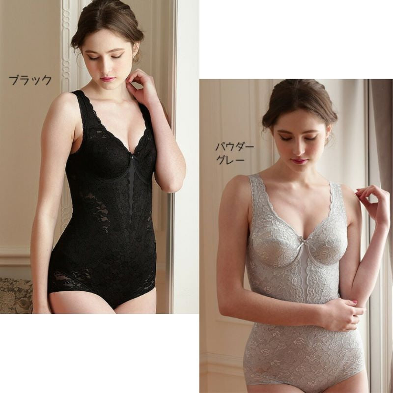 ミディアム補正 総レース 多機能ノンワイヤーボディスーツ（カラー全６色）　ＴＹＮ９０ フルカップ ノンワイヤー 滑らか 肌触り　総レース アンダースライド デザイン 極上 人気ＮＯ.1 日本製 タムラ