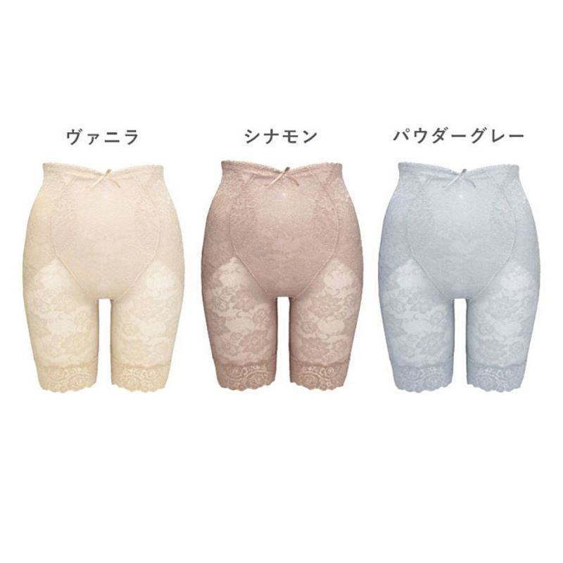 ミディアム補正 綿混素材 花柄パワーネット 多機能ロングガードル（カラー３色） New ＹＴＪ０７Ｍ〜４Ｌ 日本製 汗サラサラ 食い込み ウエストレース 薄手 ほつれ タムラ