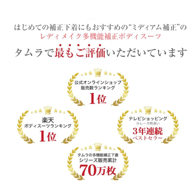 ミディアム補正 レディメイク 多機能補正ボディシェイパー（カラー全３色） ＴＰＰ１７ 補正下着 人気ＮＯ.1 ノンワイヤー フィット アンダースライド 背付着心地タムラ