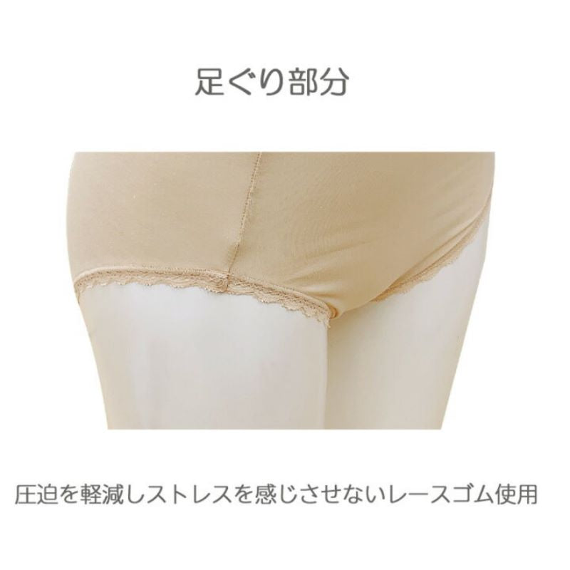 ソフト補正 綿混のびのびフィットショーツ３枚セット（カラー全３色）ＴＰＦ３８ ショーツ フィット 綿混ヒップ 食い込み すっぽり ストレッチレース 柄 補正肌当たり 艶 圧迫 軽減 柔らか 滑らか 長綿繊維 ゴム不使用 タムラ