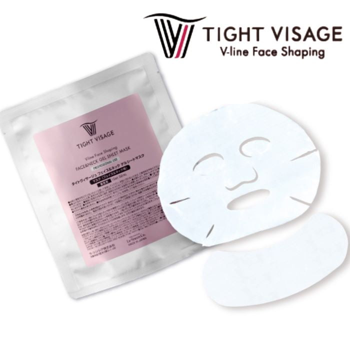 タイトヴィサージュ フェイス＆ネックゲルシートマスク（１０包入り） 密着 浸透 保湿 フェイス ネックバイオセルロースマスク 小顔 首シワ むくみ たるみゲルシート 痩顔 パラペンフリー アルコールフリー
