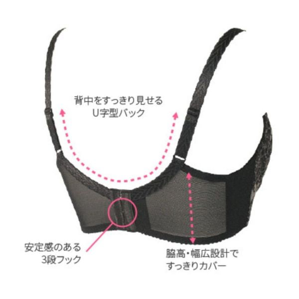 ベリーアップブラ  Very up（カラー2色） 美胸ブラジャー 胸脇 高級感 高品質 パワーネット リバーレース 高純度 シルクプロティン 肌触り耐久性 ライラク インビスタ社 登録商標