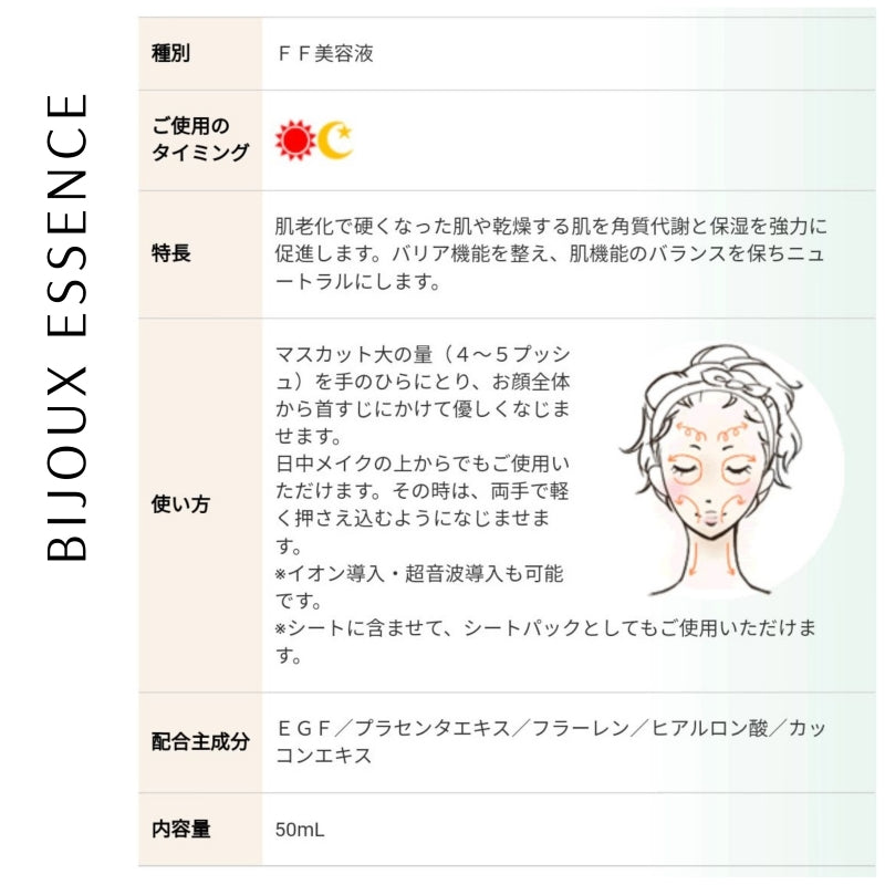 Ｍｏｒｅ　Ｒｉｃｈ／モアリッチ　ビジューエッセンス　（５０ｍｌ）#ＥＧＦ美容液 乾燥 代謝 保湿 バリア イオン導入 超音波導入プラセンタ フラーレン ツヤ 弾力 ターンオーバー ドクターシューティカル